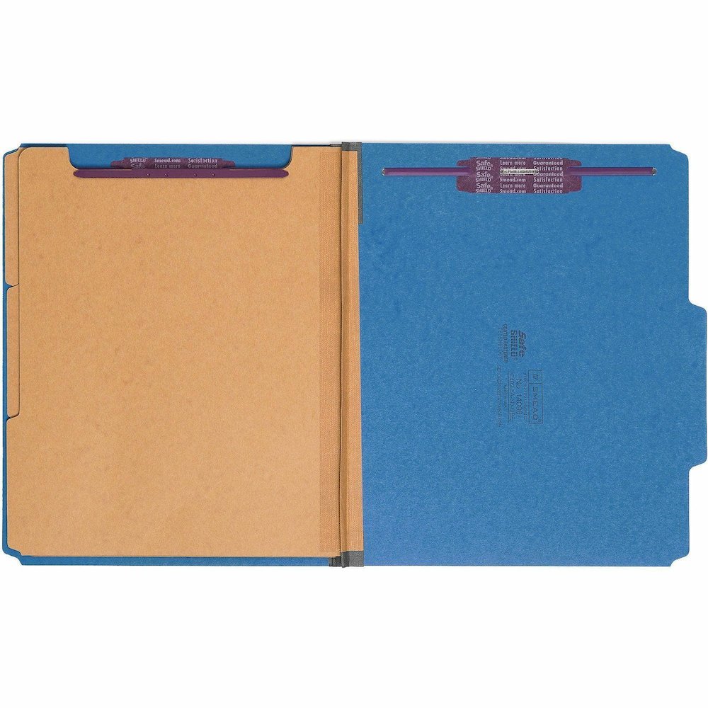Smead SafeSHIELD 2/5 Tab Cut Letter Recycled Classification Folder - 8 1/2" x 11" - 3" Expansion - 2 x 2S Fastener - 2" for Folder - Top Tab Location - Right of Center Tab Position - 3 Divider - 25 pt. Picture 6