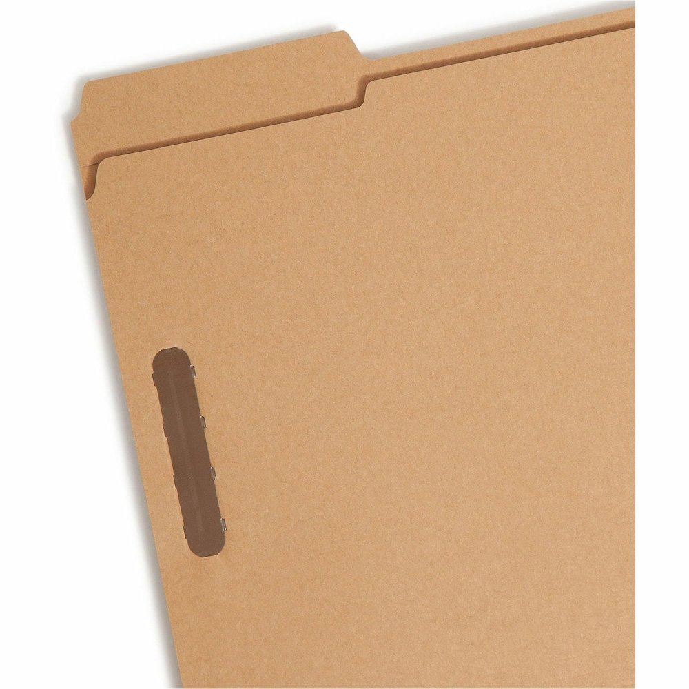 Smead 1/3 Tab Cut Letter Recycled Fastener Folder - 8 1/2" x 11" - 3/4" Expansion - 2 x 2K Fastener - 2" for Folder - Top Tab Location - Assorted Tab Position - 11 pt. - 2 Plys - Kraft - Reinforced Ta. Picture 4