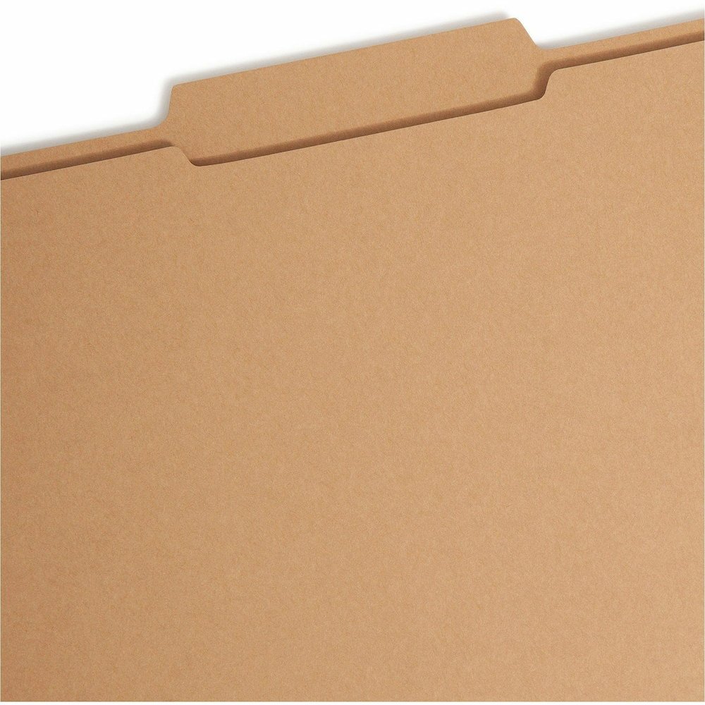 Smead 2/5 Tab Cut Letter Recycled Fastener Folder - 8 1/2" x 11" - 3/4" Expansion - 2 x 2K Fastener - 2" for Folder - Top Tab Location - Right of Center Tab Position - 11 pt. - 2 Plys - Kraft - Reinfo. Picture 3