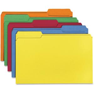 Smead Colored 1/3 Tab Cut Legal Recycled Top Tab File Folder - 8 1/2" x 14" - 3/4" Expansion - Top Tab Location - Assorted Position Tab Position - Blue, Green, Orange, Red, Yellow - 10% Recycled - 100. Picture 5