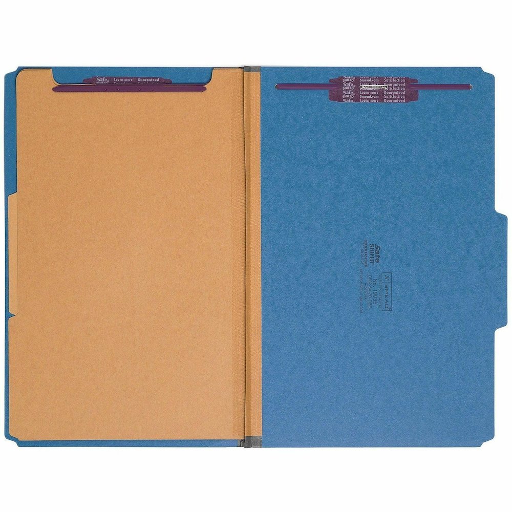 Smead SafeSHIELD 2/5 Tab Cut Legal Yes Classification Folder - 8 1/2" x 14" - 2" Expansion - 2 x 2S Fastener - 2" for Folder - Top Tab Location - Right of Center Tab Position - 2 Divider - 25 pt. - Pr. Picture 5