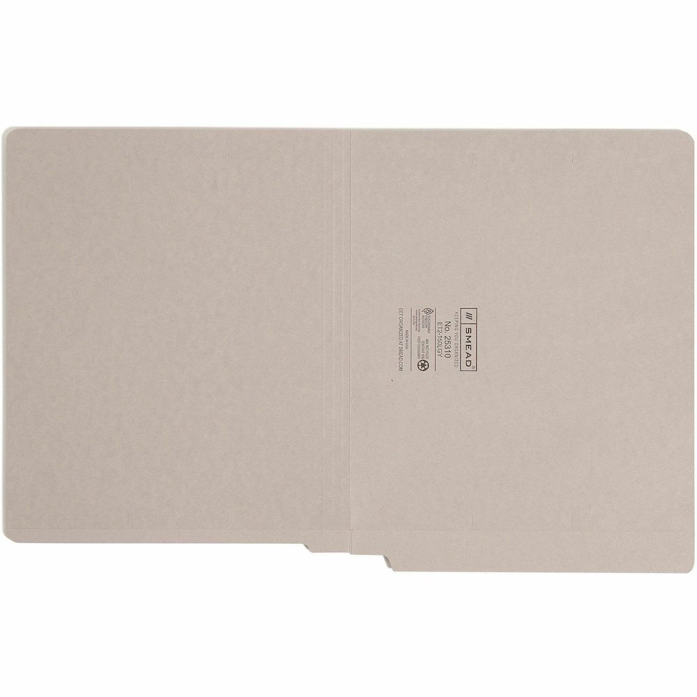 Smead Shelf-Master Straight Tab Cut Letter Recycled End Tab File Folder - 8 1/2" x 11" - 3/4" Expansion - 11 pt. - 2 Plys - Gray - Heavy Duty, Reinforced Tab - 10% Recycled - 100 / Box. Picture 5