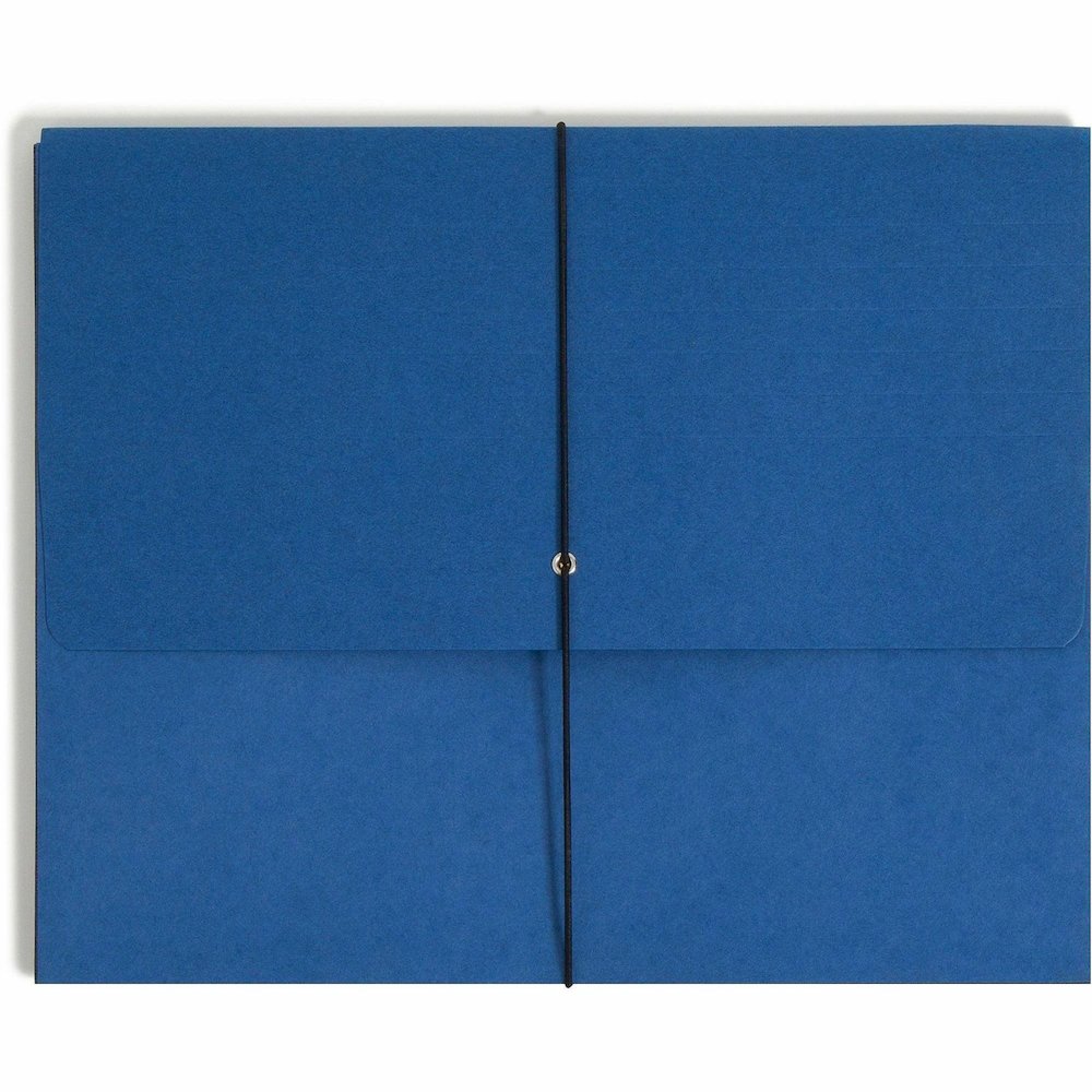 Smead Letter Recycled File Wallet - 8 1/2" x 11" - 5 1/4" Expansion - Navy - Elastic Closure, Reinforced Gusset, Tear Resistant - 10% Recycled - 1 Each. Picture 5
