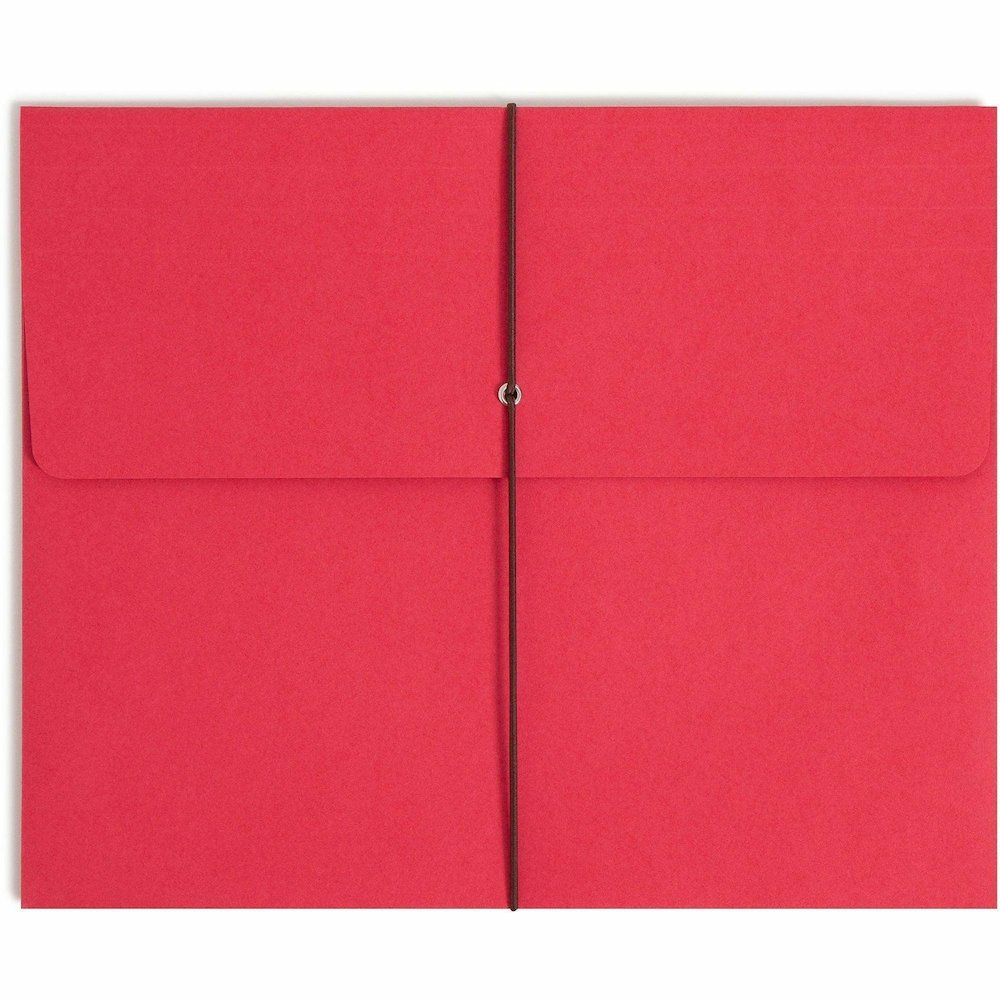 Smead Recycled File Wallet - 11 3/4" x 9 1/2" - 2" Expansion - 11 pt. - Blue, Green, Red, Yellow - Elastic Closure, Heavy Duty, Flap Closure - 10% Recycled - 50 / Box. Picture 5