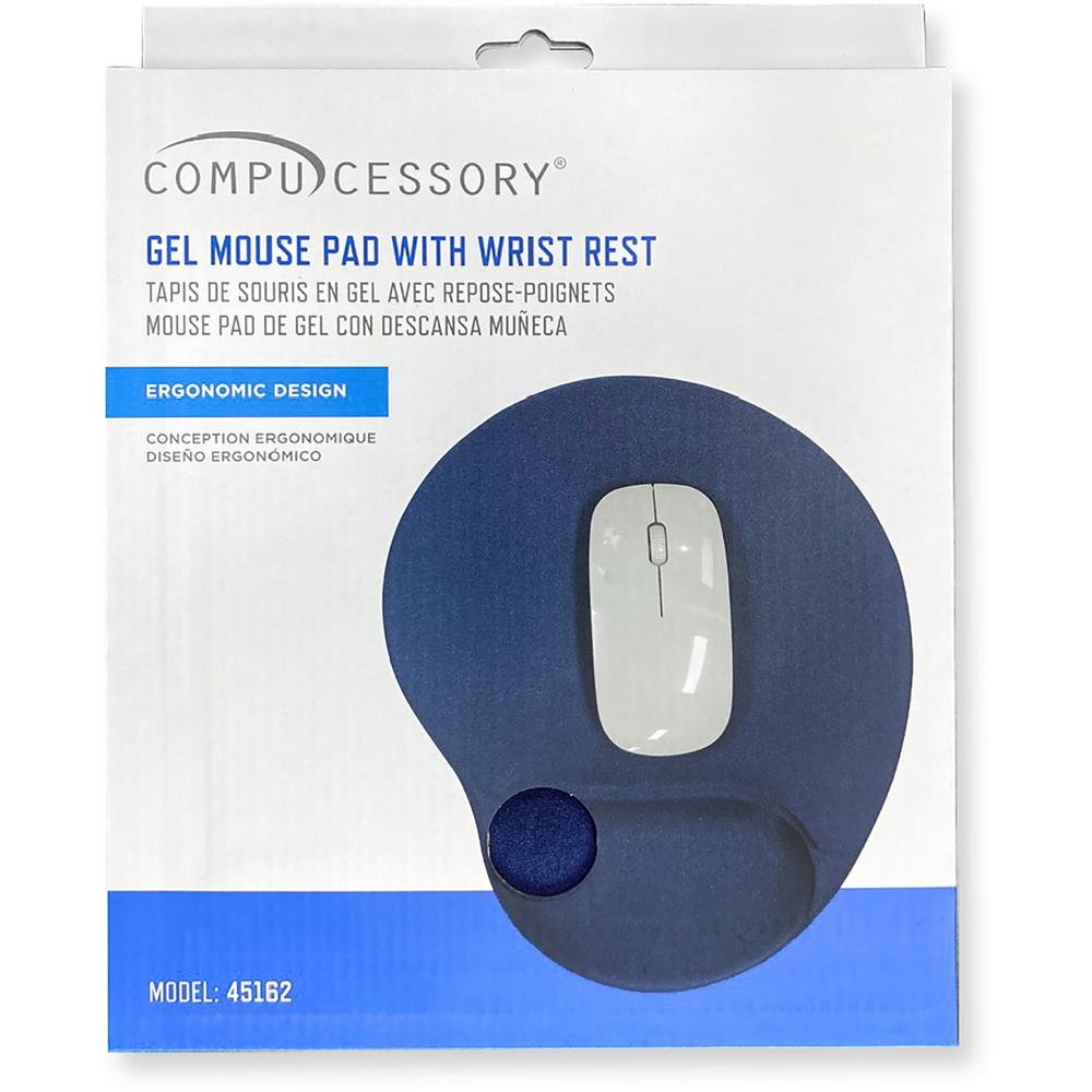 Compucessory Gel Mouse Pads - 9" Height x 10" Width x 1" Depth - Blue - Gel - 1 Each. Picture 3