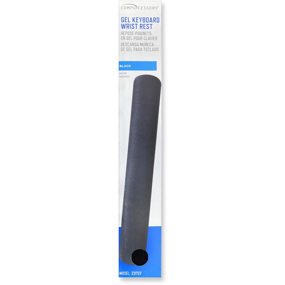 Compucessory Gel Keyboard Wrist Rest Pads - 19" Height x 2.87" Width x 0.75" Depth - Black - 1 Each. Picture 3