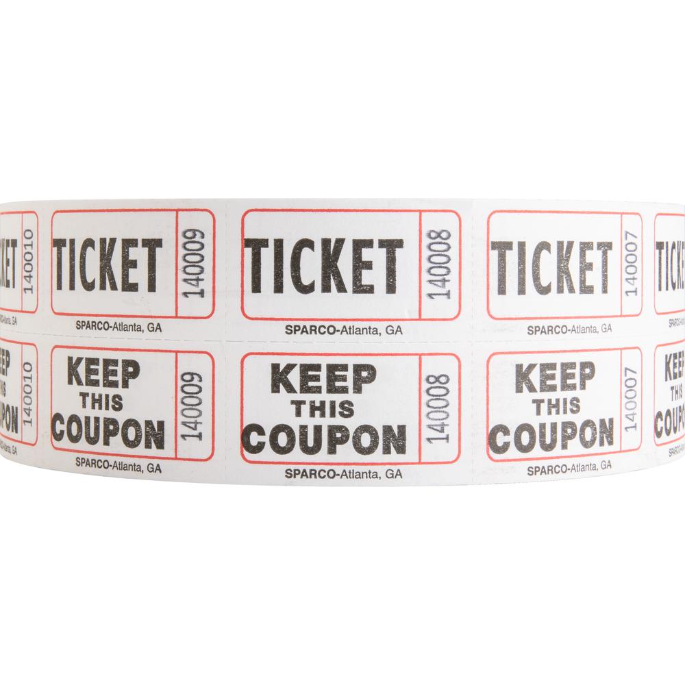 Sparco Roll Tickets - White - 2000/Roll. Picture 6