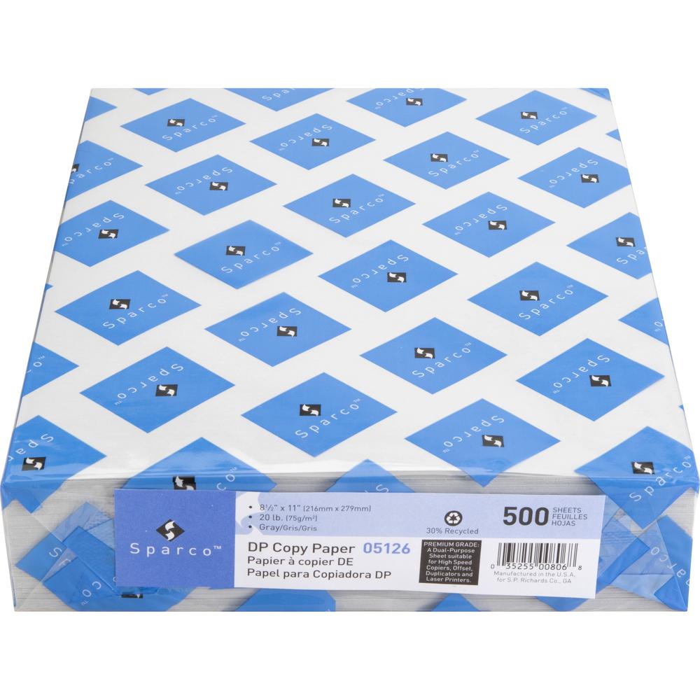 Sparco Premium Copy Paper - Gray - Letter - 8 1/2" x 11" - 20 lb Basis Weight - Sustainable Forestry Initiative (SFI) - Lint-free, Acid-free, Archival-safe - Gray - 500 / Ream. Picture 8