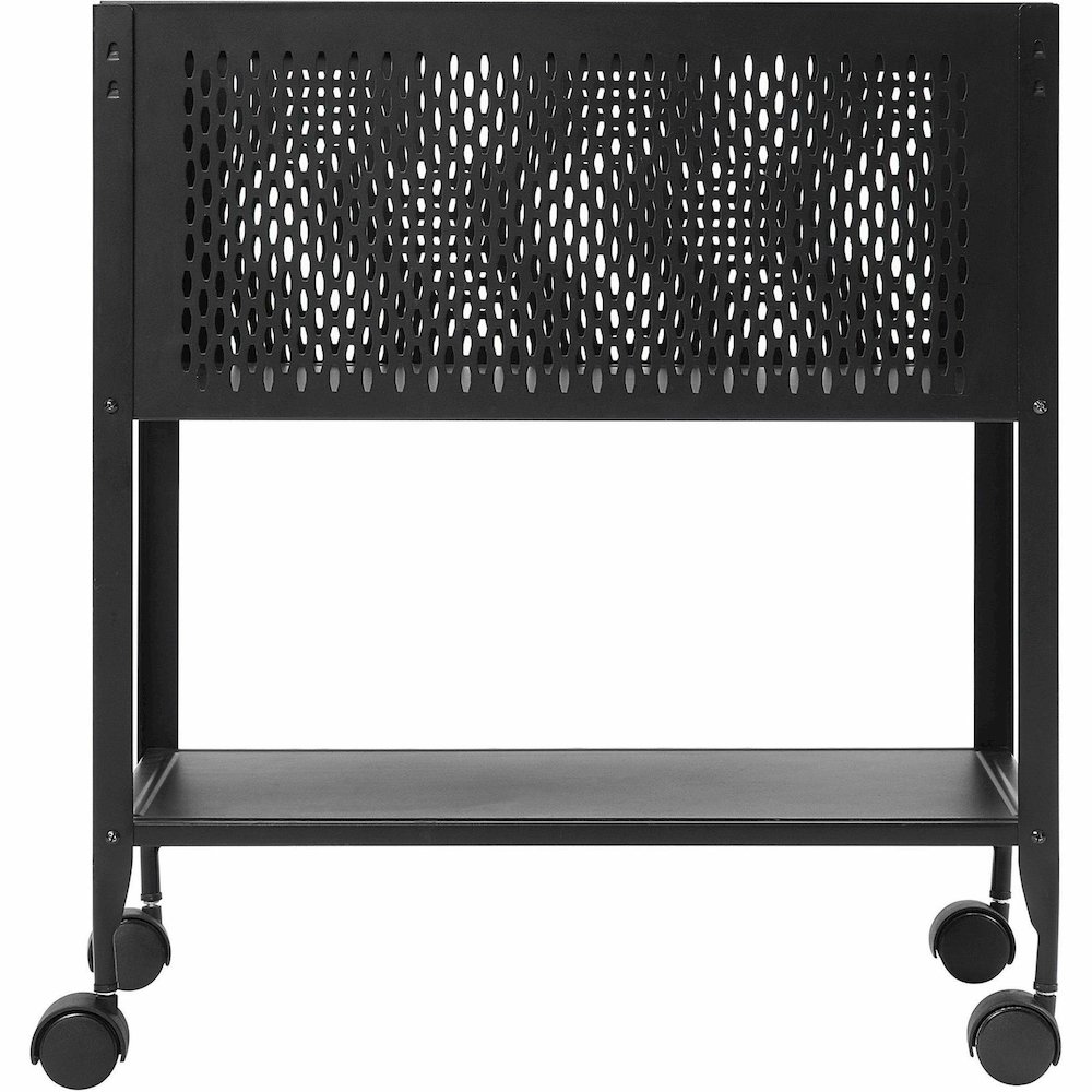 Lorell Mesh Rolling File - 4 Casters - Steel - 13.31" Width x 24.21" Depth x 27.72" Height - Black - 1 Each. Picture 5