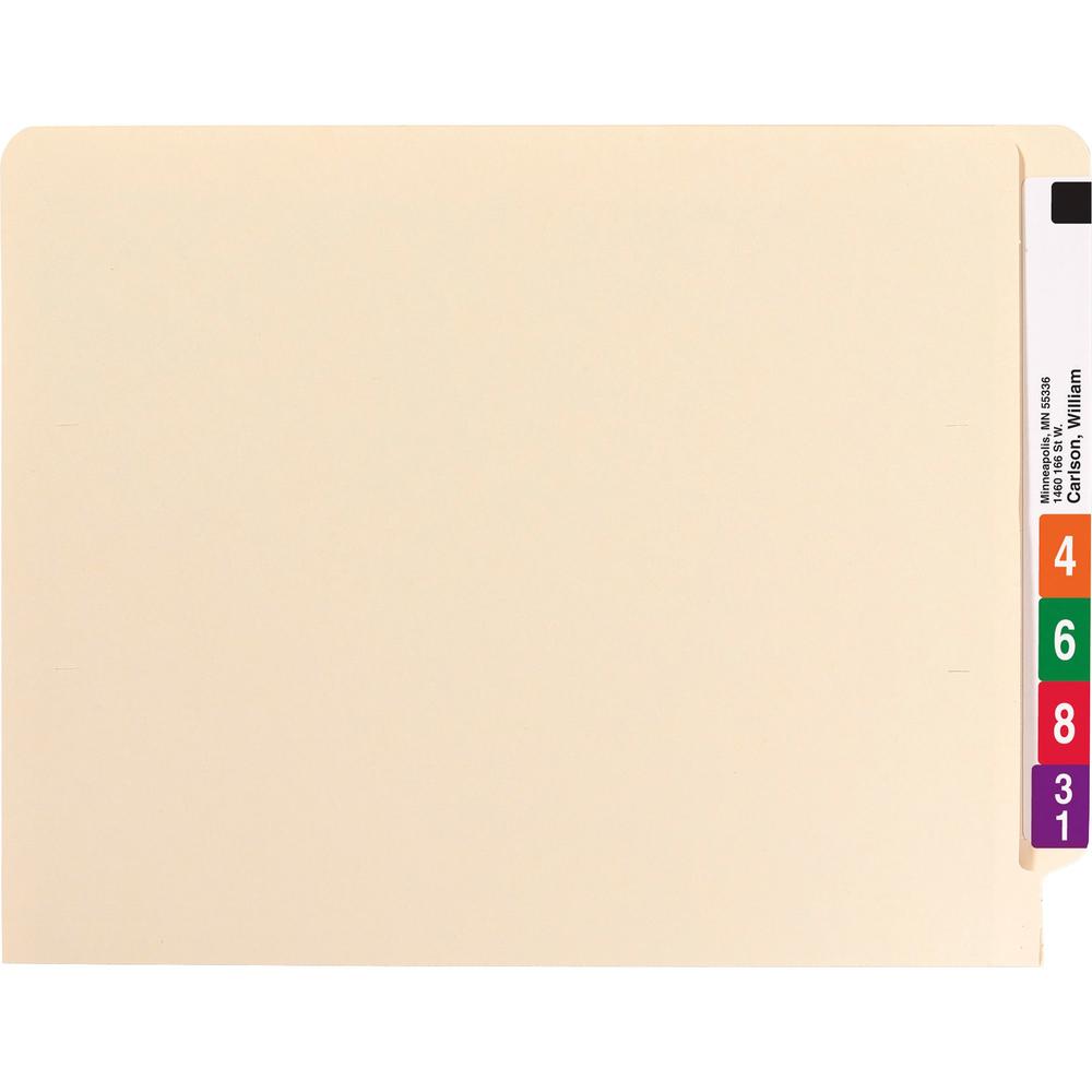 Smead Straight Tab Cut Letter Recycled Fastener Folder - 8 1/2" x 11" - 3/4" Expansion - 2 x 2B Fastener(s) - 2" Fastener Capacity for Folder - Manila - Manila - 100% Recycled - 50 / Box. Picture 10