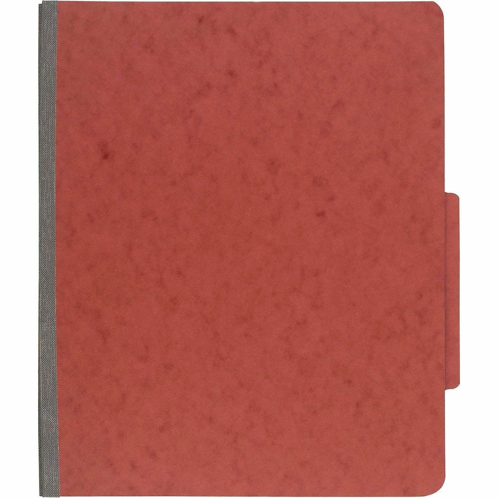 ACCO Letter Classification Folder - 2" Folder Capacity - 8 1/2" x 11" - 4 Fastener - Folder - 1 Divider - 4 pt. - Pressboard, Tyvek - Earth Red - 10 / Box. Picture 3