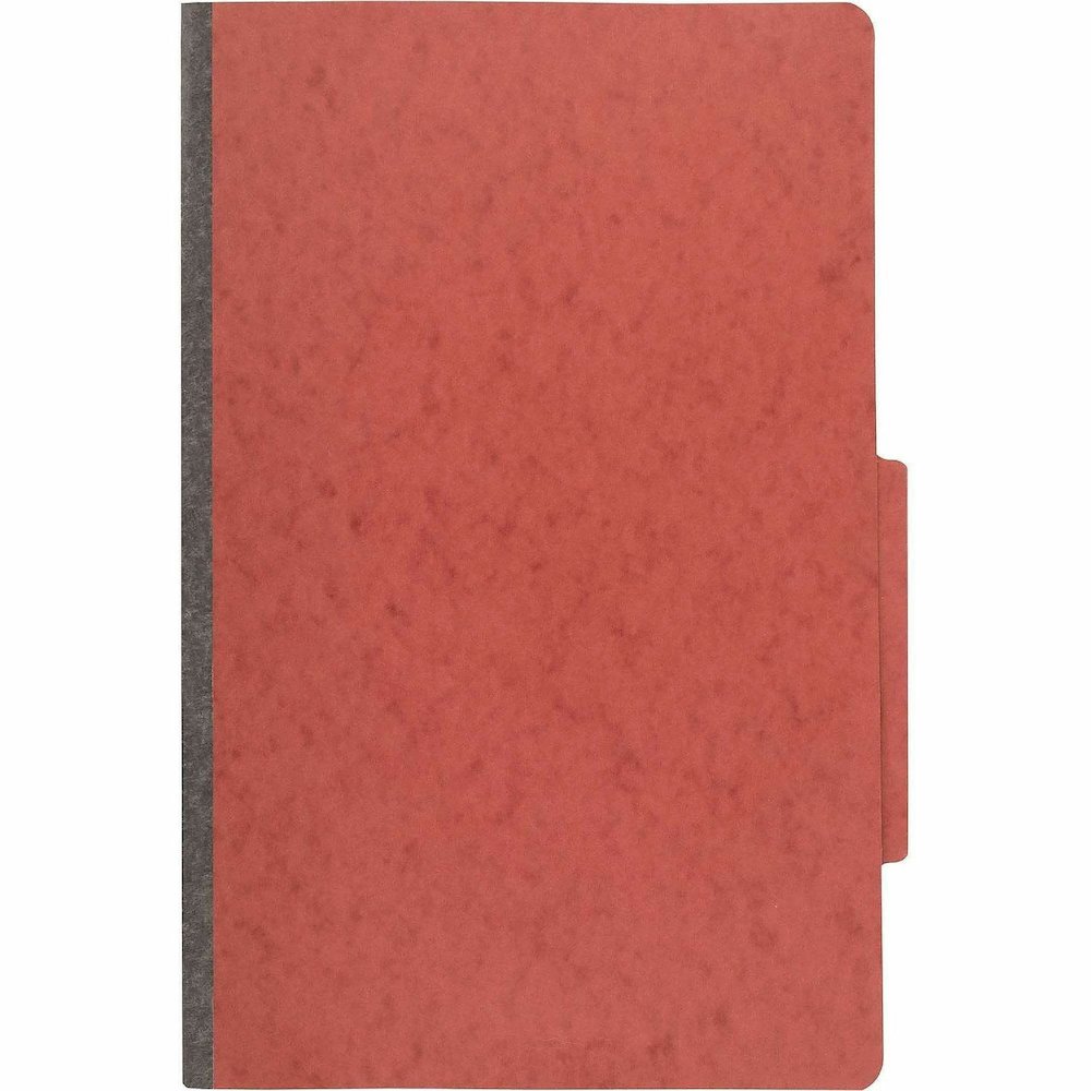 ACCO Legal Classification Folder - 2" Folder Capacity - 8 1/2" x 14" - 4 Fastener - 1" for Folder - 1 Divider - 4 pt. - Pressboard, Tyvek - Earth Red - 10 / Box. Picture 3