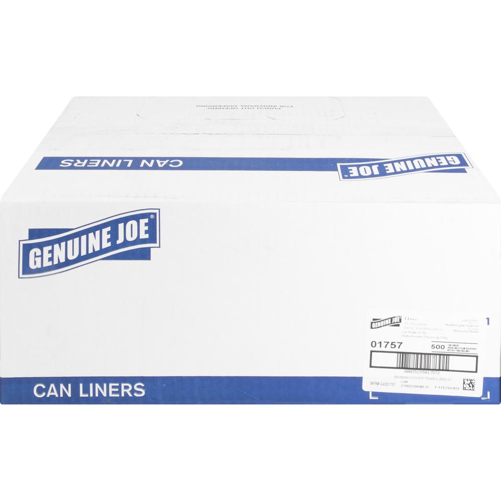 Genuine Joe High-Density Can Liners - Medium Size - 33 gal Capacity - 40" Length x 33" Width x 0.43 mil (11 Micron) Thickness - High Density - Clear - Resin - Office Waste, Industrial Trash - 25/Roll . Picture 3