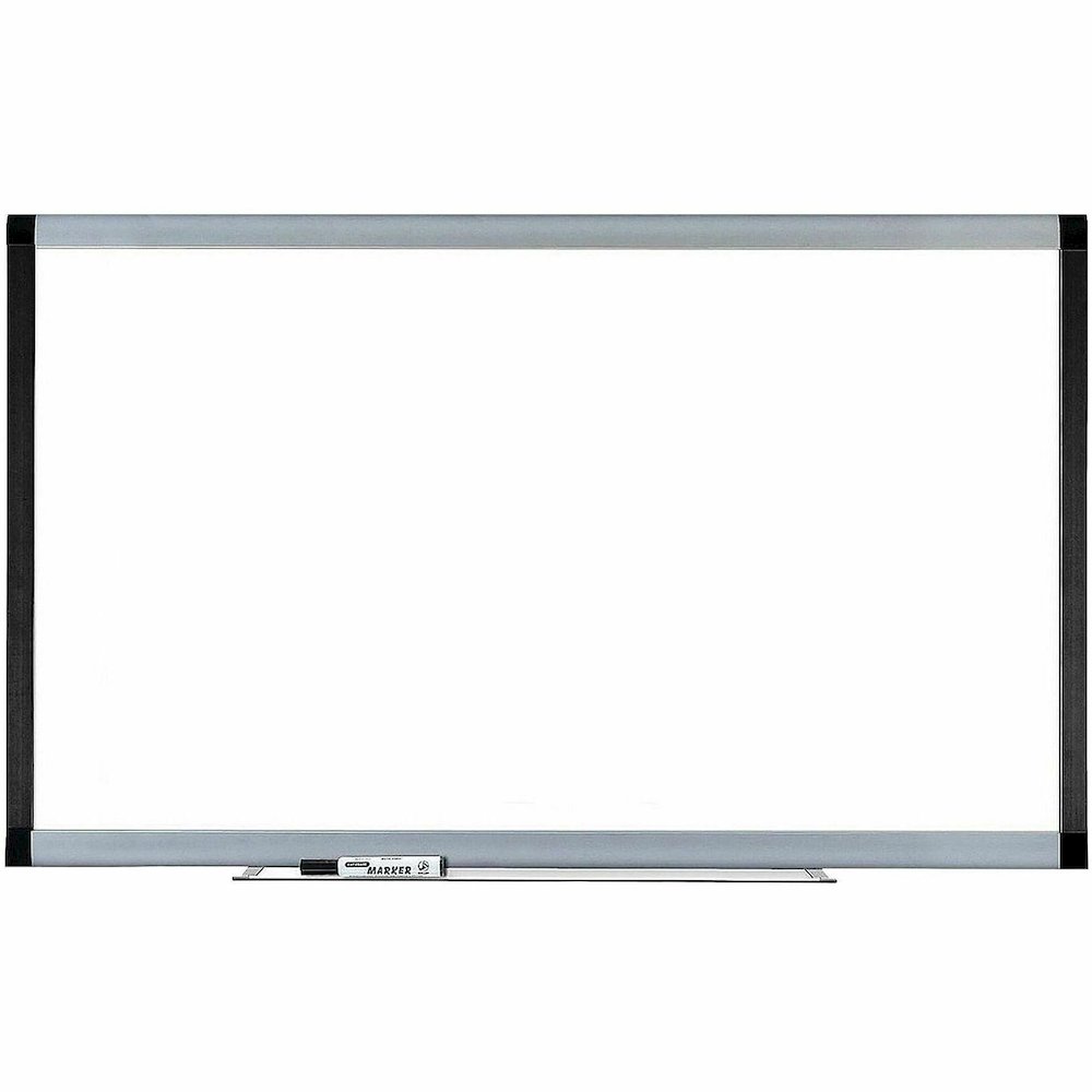 Lorell Signature Series Magnetic Dry-erase Markerboard - 72" (6 ft) Width x 48" (4 ft) Height - Coated Steel Surface - Silver, Ebony Frame - Magnetic - 1 Each. Picture 3
