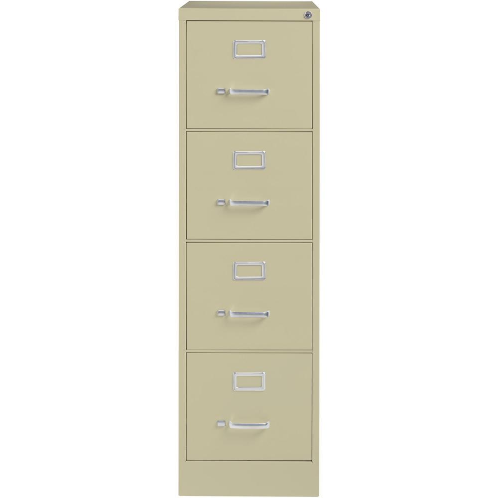 Lorell Fortress Series 26-1/2" Commercial-Grade Vertical File Cabinet - 15" Width x 26.5" Depth x 52" Height - 4 x Drawer(s) for File - Letter - Vertical - Security Lock, Ball-bearing Suspension, Heav. Picture 2