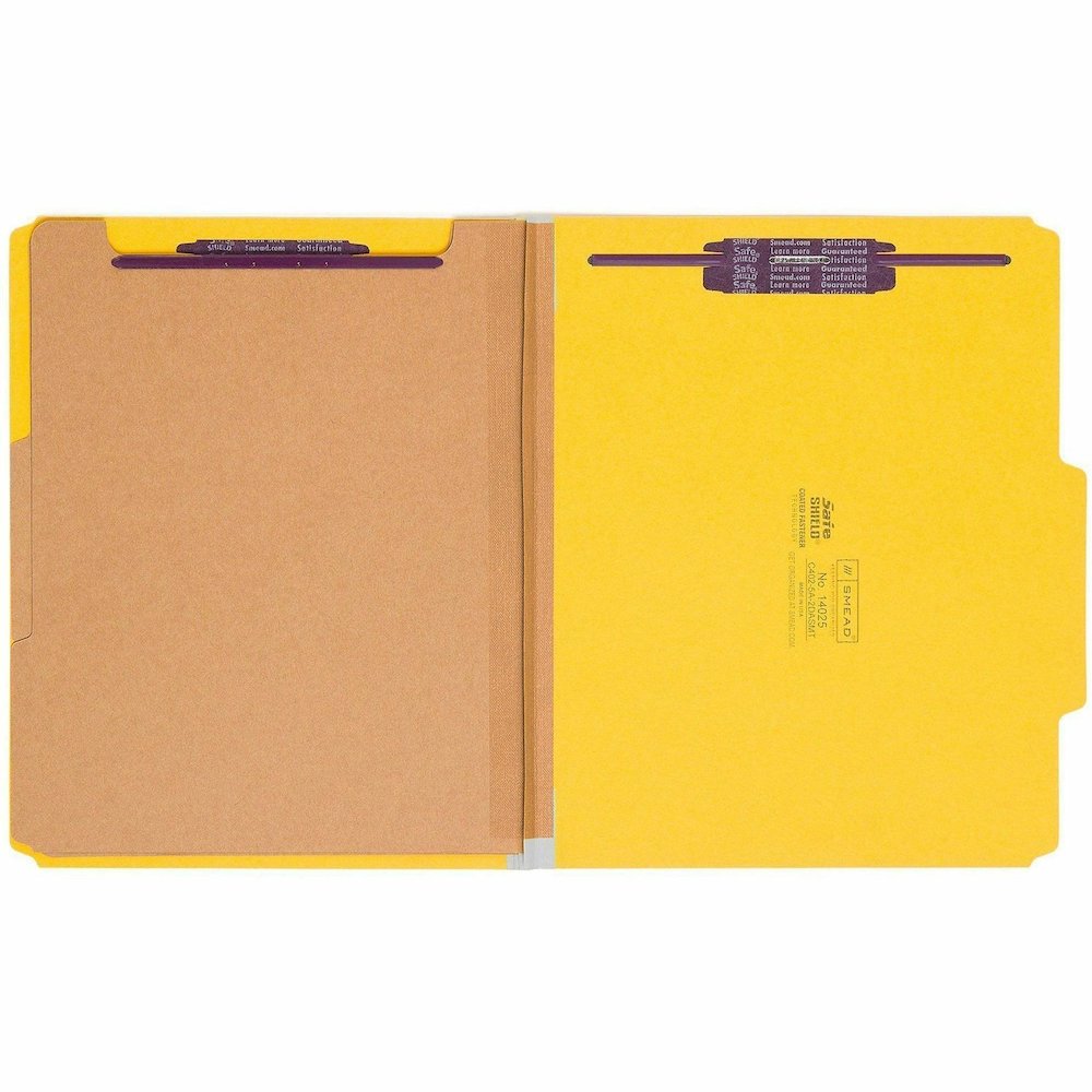 Smead SafeSHIELD 2/5 Tab Cut Letter Recycled Classification Folder - 8 1/2" x 11" - 2" Expansion - 2 x 2S Fastener - 2" Fastener Capacity - Top Tab Location - Right of Center Tab Position - 2 Divider . Picture 5