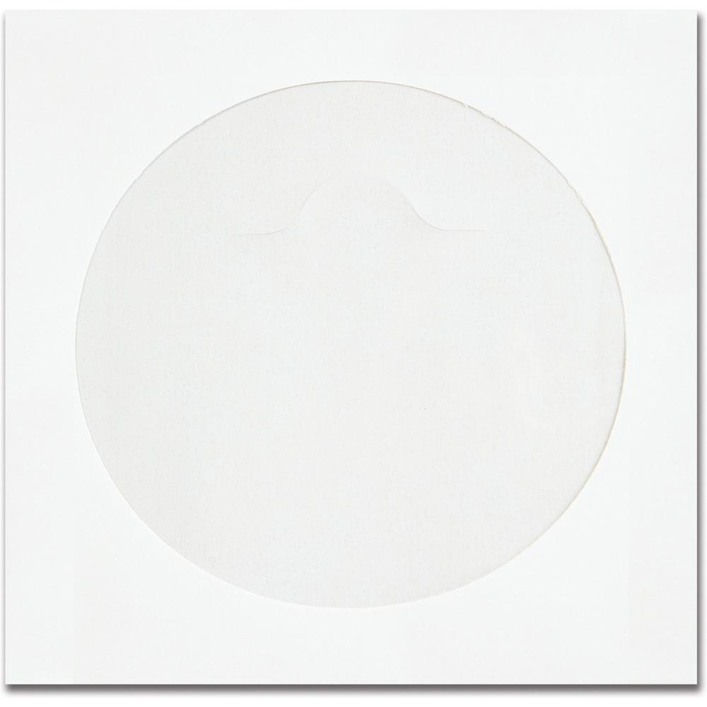 Quality Park Tech-No-Tear CD/DVD Sleeves - CD/DVD - 4 7/8" Width x 5" Length - White - Paper - 100 / Box. Picture 5