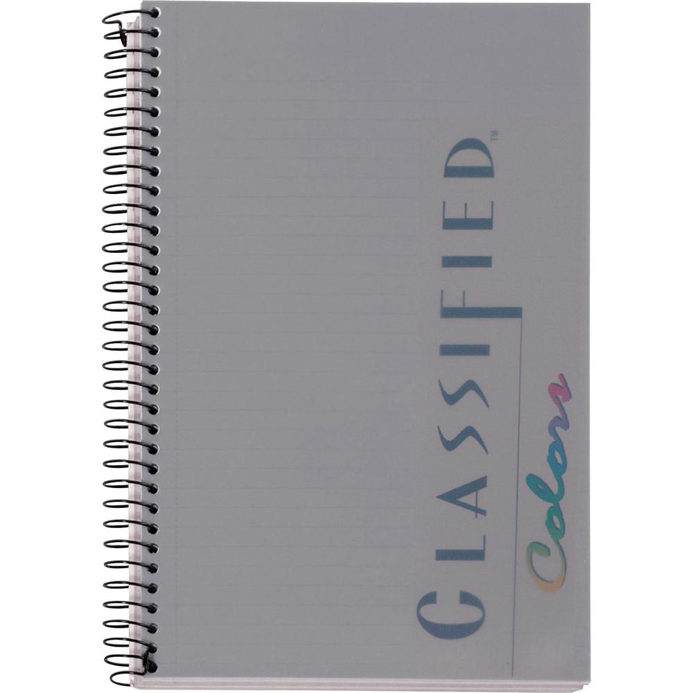 TOPS Classified Business Notebooks - Letter - 100 Sheets - Front Ruling Surface - 20 lb Basis Weight - Letter - 5 1/2" x 8 1/2" - GraphitePlastic Cover - Perforated - 1 Each. Picture 5
