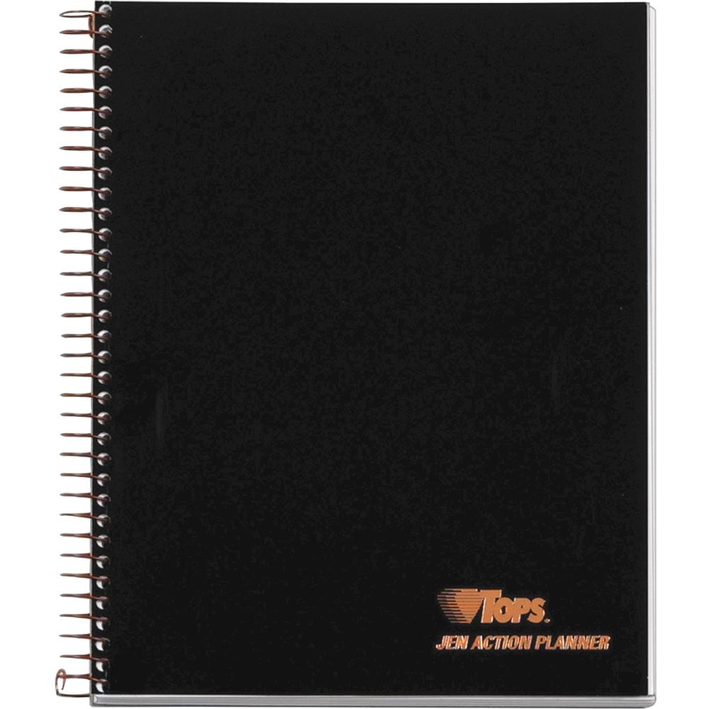 TOPS Action Planner - Action - Julian Dates - 6 3/4" x 8 1/2" Sheet Size - Wire Bound - Chipboard - Black CoverPerforated - 1 Each. Picture 3