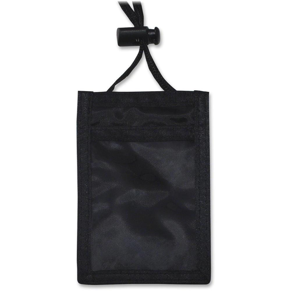 Advantus Vertical ID/Convention Neck Pouch - Vertical - Nylon - Black - 12 / Pack. Picture 4