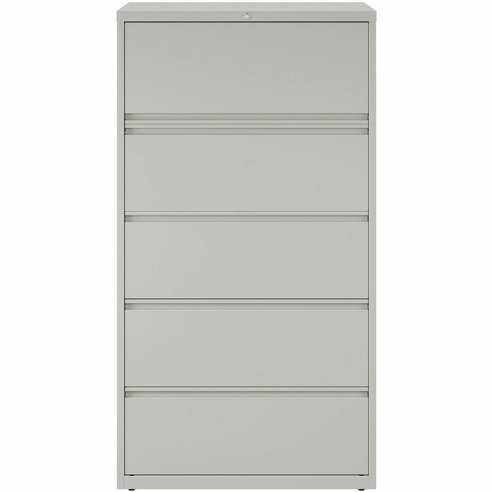 Lorell Fortress Series Lateral File - 36" Width x 18.6" Depth x 67.7" Height - 5 x Drawer(s) for File - Legal, Letter, A4 - Lateral - Rust Proof, Leveling Glide, Interlocking, Ball-bearing Suspension,. Picture 6