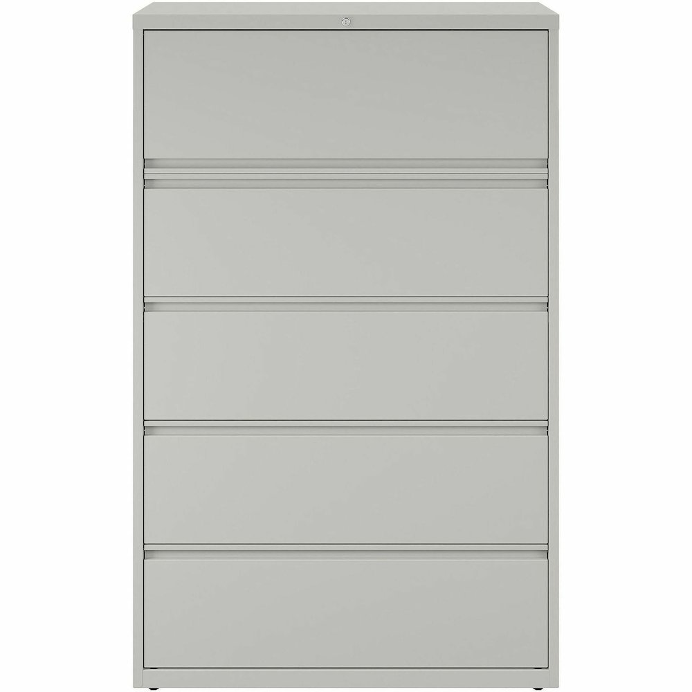 Lorell Fortress Series Lateral File - 42" Width x 18.6" Depth x 67.7" Height - 5 x Drawer(s) for File - Legal, Letter, A4 - Lateral - Rust Proof, Leveling Glide, Interlocking, Ball-bearing Suspension,. Picture 6