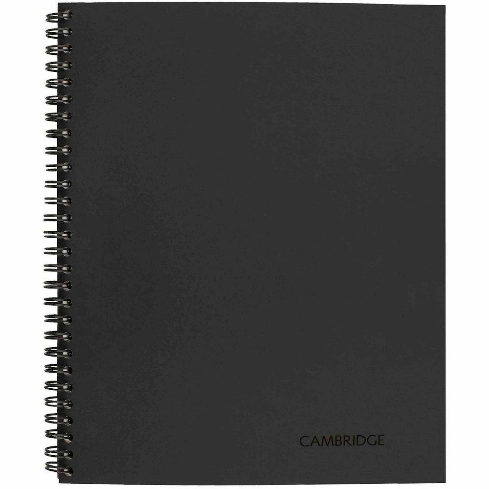 Cambridge Limited Business Notebooks - 80 Sheets - Wire Bound - Legal Ruled Front Ruling - 0.28" Ruled - 20 lb Basis Weight - 8 1/4" x 11" Sheet Size - Black Binding - Black Linen Cover - Perforated, . Picture 5