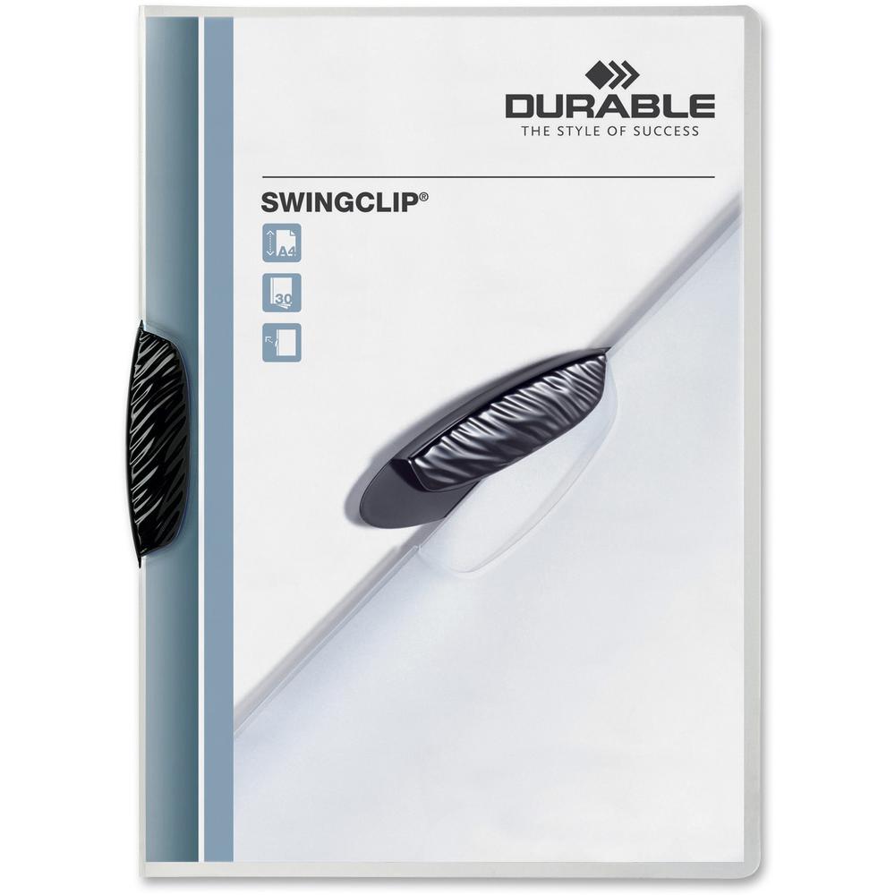SWINGCLIP Letter Report Cover - 8 1/2" x 11" - 30 Sheets Capacity - Polypropylene - Clear - Wear Resistant - 25 / Box. Picture 2