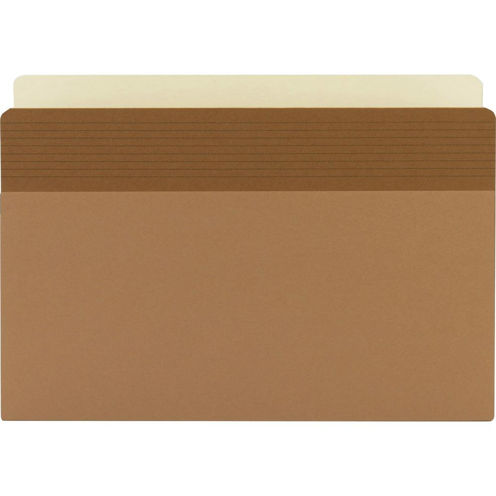 Business Source Straight Tab Cut Legal Recycled File Pocket - 8 1/2" x 14" - 3 1/2" Expansion - Redrope - Redrope - Tear Proof, Tyvek Gusset, Reinforced Gusset - 30% Recycled - 25 / Box. Picture 9