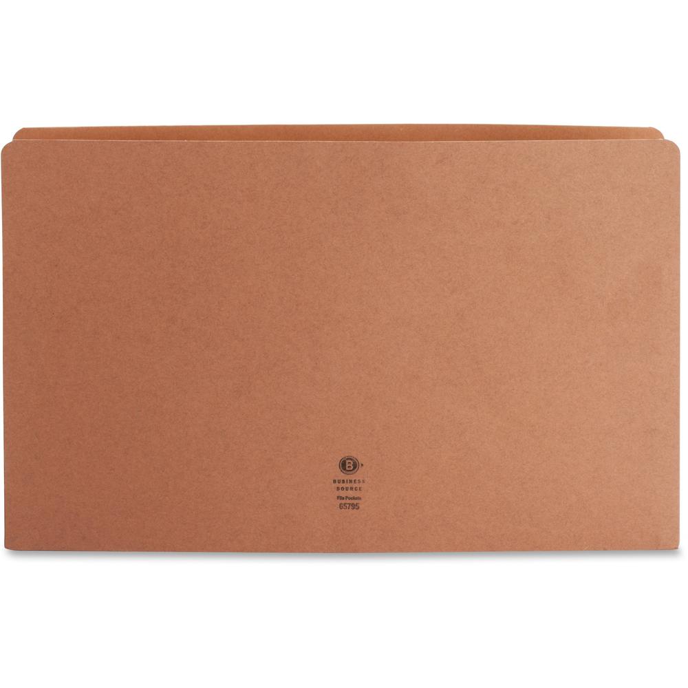 Business Source Legal Recycled File Pocket - 8 1/2" x 14" - 5 1/4" Expansion - Redrope - Redrope - Tear Proof, Tyvek Gusset, Reinforced Gusset - 30% Recycled - 10 / Box. Picture 2