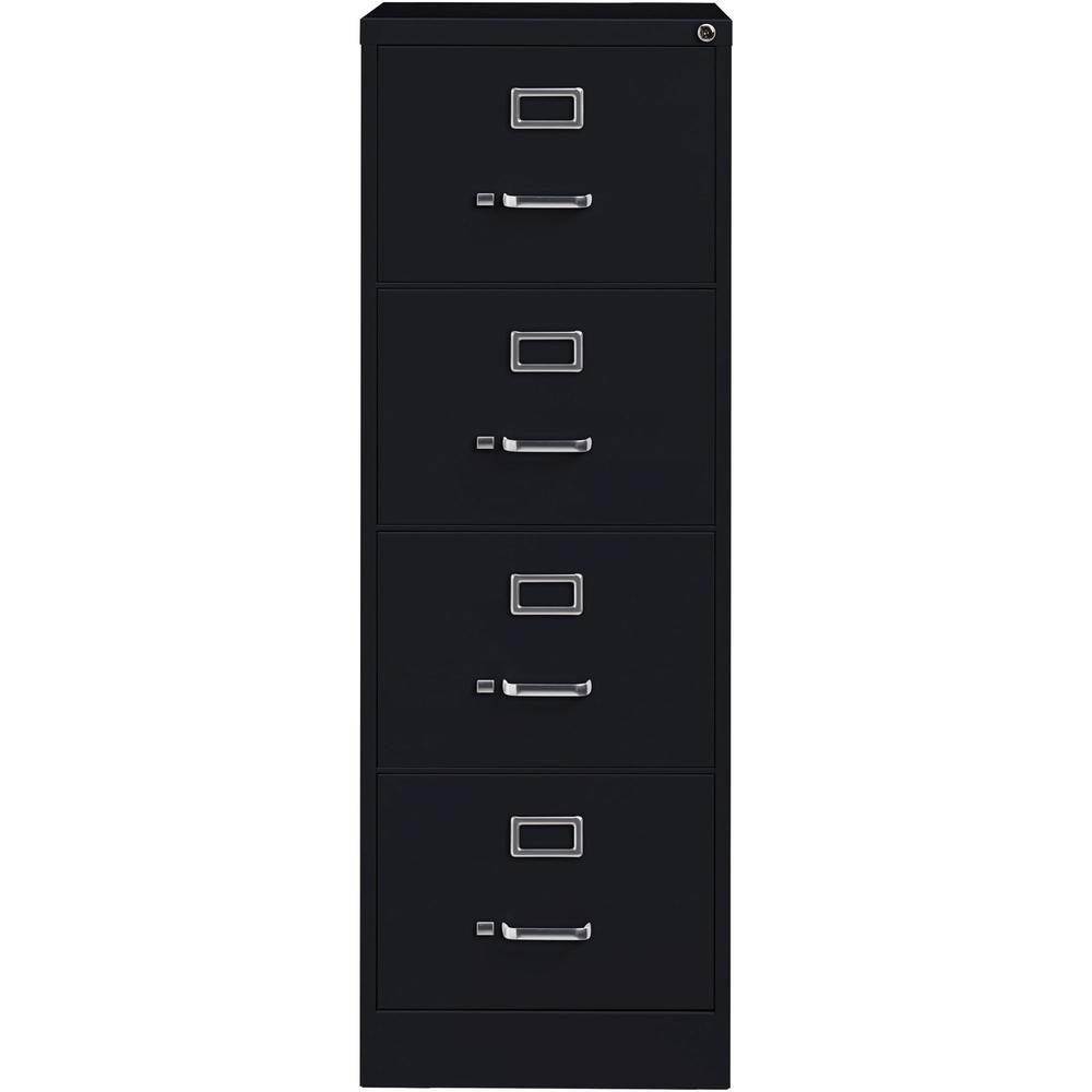 Lorell Fortress Series 26-1/2" Commercial-Grade Vertical File Cabinet - 18" Width x 26.5" Depth x 52" Height - 4 x Drawer(s) for File - Legal - Vertical - Lockable, Ball-bearing Suspension, Heavy Duty. Picture 2