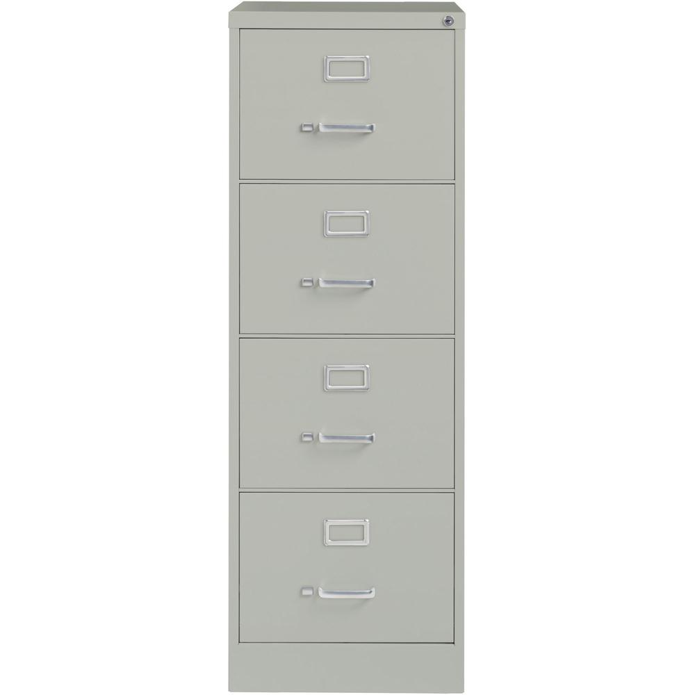 Lorell Fortress Series 26-1/2" Commercial-Grade Vertical File Cabinet - 18" Width x 26.5" Depth x 52" Height - 4 x Drawer(s) for File - Legal - Vertical - Lockable, Ball-bearing Suspension, Heavy Duty. Picture 2