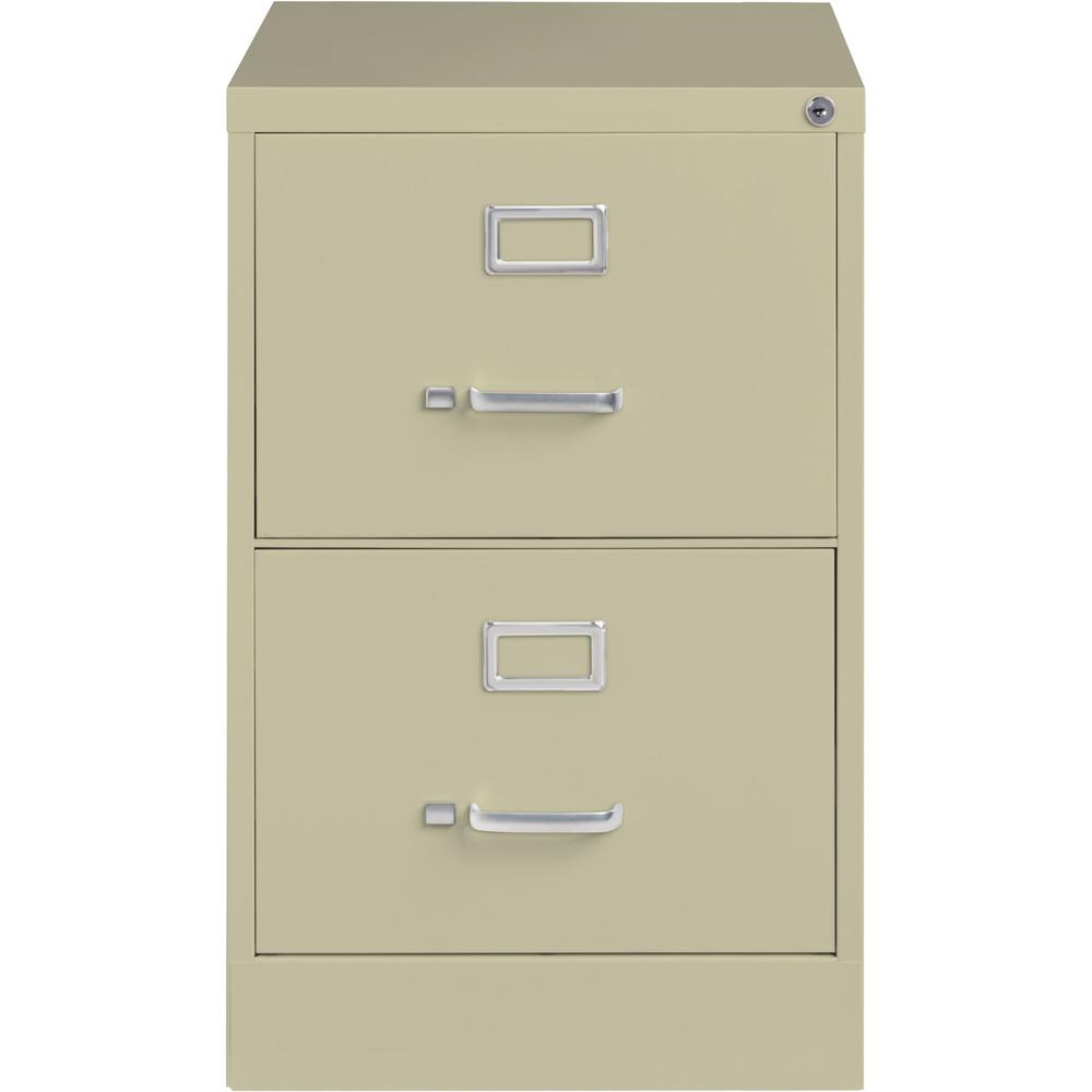 Lorell Fortress Series 26-1/2" Commercial-Grade Vertical File Cabinet - 18" Width x 26.5" Depth x 28.4" Height - 2 x Drawer(s) for File - Legal - Vertical - Lockable, Ball-bearing Suspension, Heavy Du. Picture 3