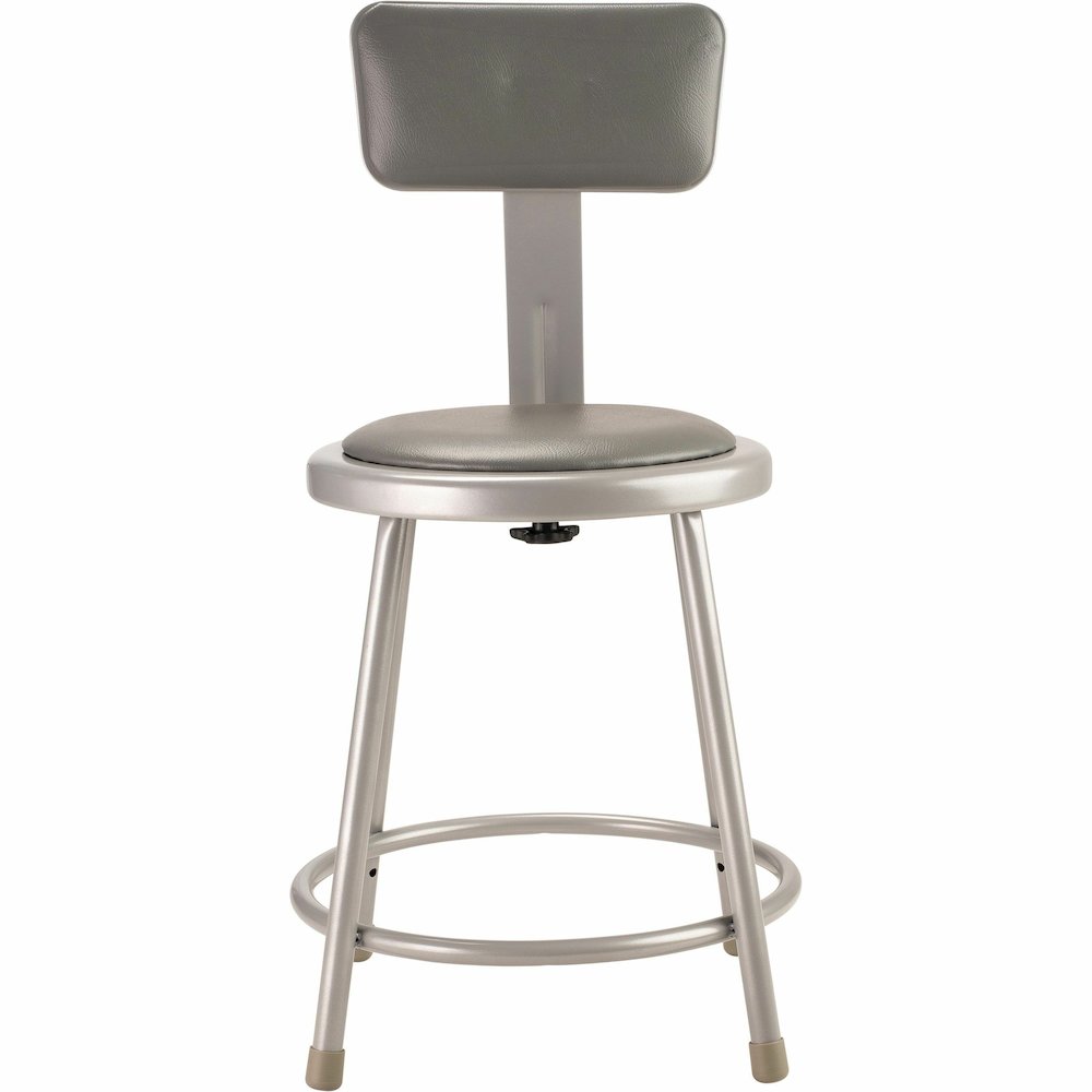 National Public Seating 6400 Series Heavy-Duty Padded Stools - Gray Seat Color - Vinyl, Medium Density Fiber (MDF) Seat Material - Gray Frame Color - Steel Frame Material - Four-legged Base - Gray - P. Picture 3