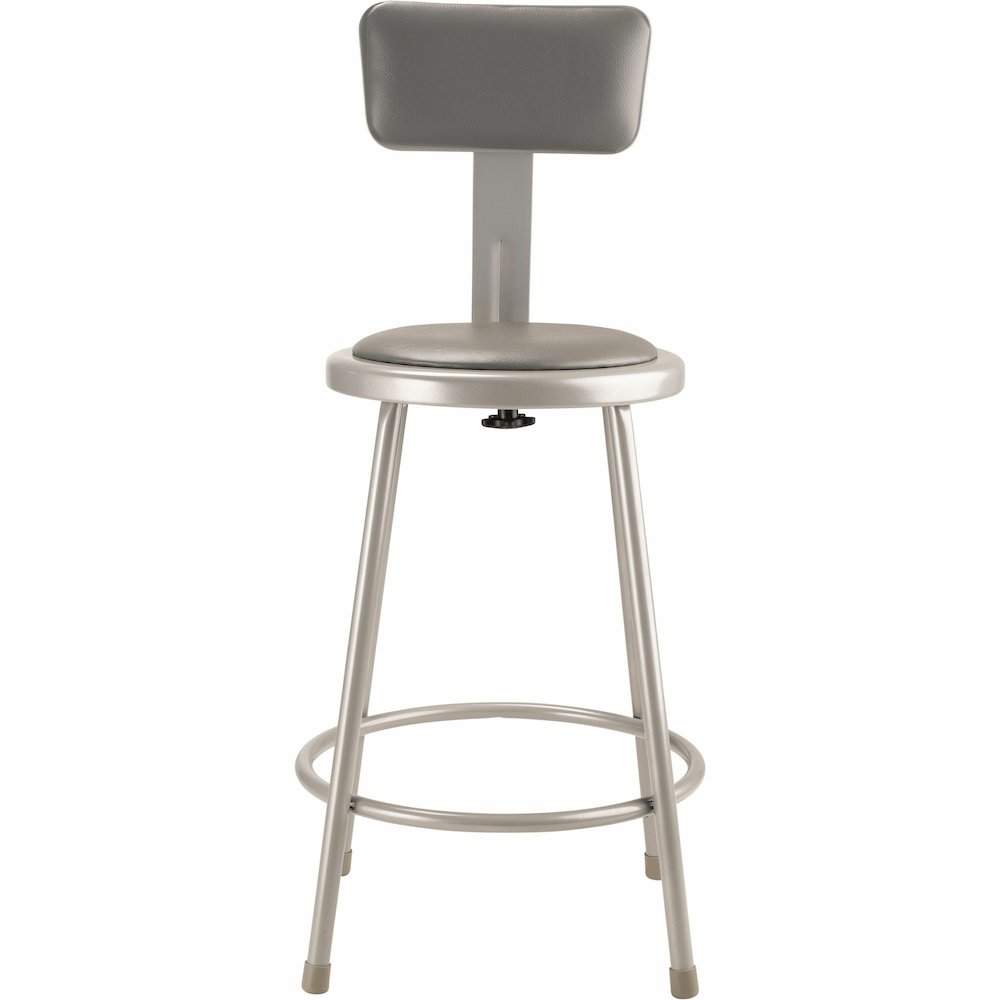 National Public Seating 6400 Series Heavy-Duty Padded Stools - Gray Seat Color - Vinyl, Medium Density Fiber (MDF) Seat Material - Gray Frame Color - Steel Frame Material - Four-legged Base - Gray - P. Picture 3