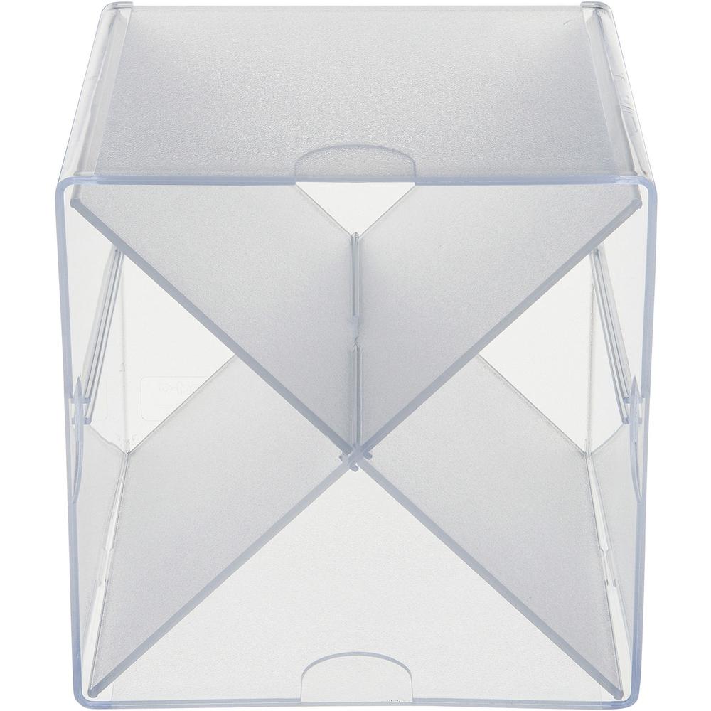 Deflecto Stackable Cube Organizer - 4 Compartment(s) - 6" Height x 6" Width x 7.25" Depth - Desktop - Stackable - Clear - Plastic - 1 Each. Picture 9