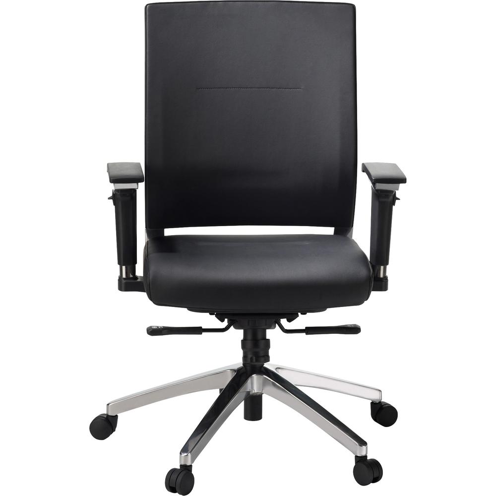 Lorell Heavy-duty Full-Function Executive Office Chair - Black Leather Seat - 5-star Base - Black - 1 Each. Picture 3