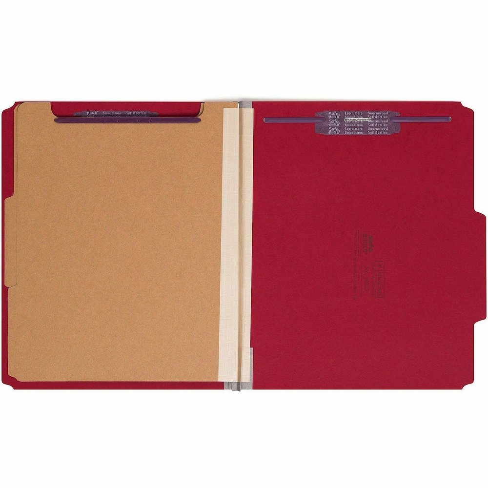 Smead SafeSHIELD 2/5 Tab Cut Letter Recycled Classification Folder - 8 1/2" x 11" - 2" Expansion - 2 x 2S Fastener - 2" for Folder, Divider - Top Tab Location - Right of Center Tab Position - 2 Divide. Picture 6