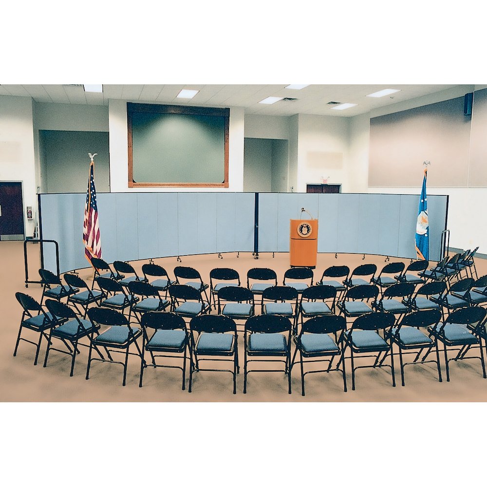 Screenflex Portable Room Dividers - 72" Height x 20.4 ft Length - Black Metal Frame - Polyester - Stone - 1 Each. Picture 6
