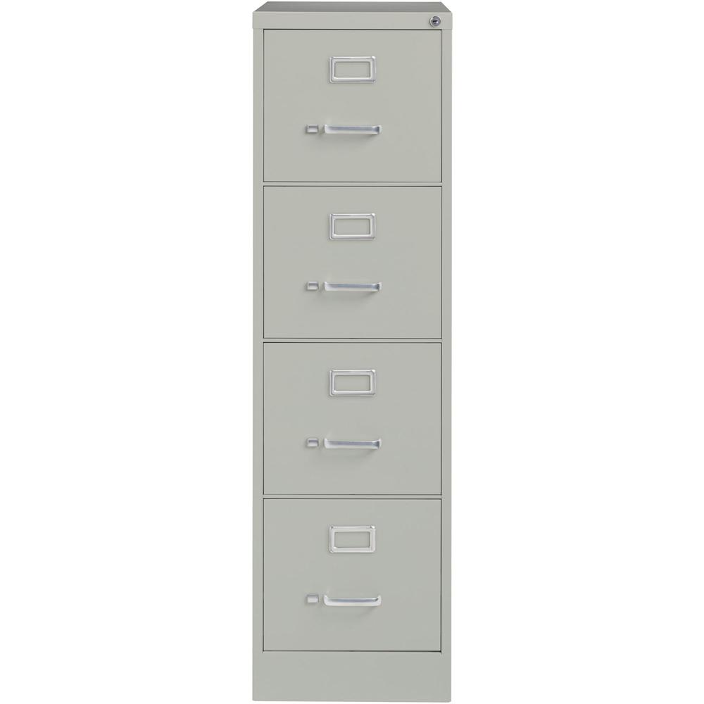 Lorell Fortress Series 22" Commercial-Grade Vertical File Cabinet - 15" Width x 22" Depth x 52" Height - 4 x Drawer(s) for File - Letter - Lockable, Ball-bearing Suspension - Light Gray - Steel - Recy. Picture 2