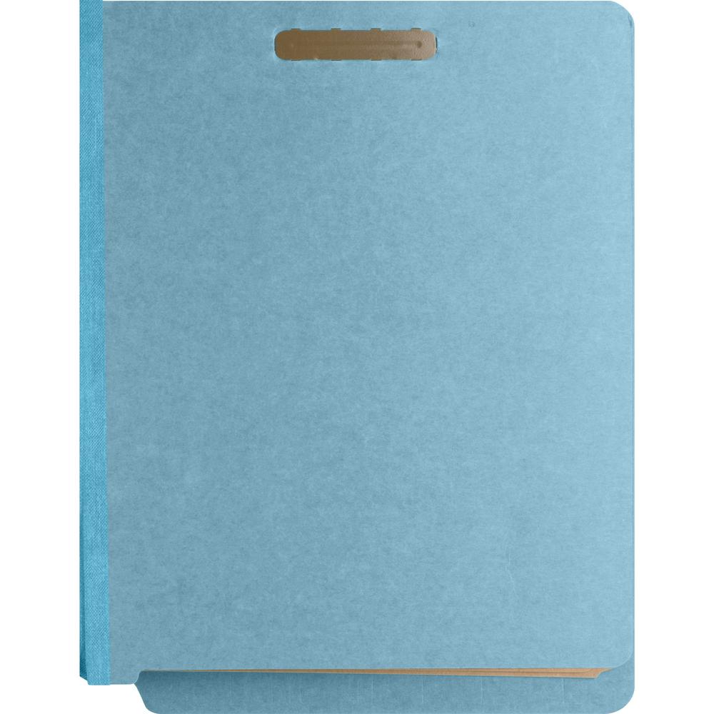 Nature Saver Letter Recycled Classification Folder - 8 1/2" x 11" - End Tab Location - 2 Divider - 25 pt. - Fiberboard - Blue - 100% Recycled - 10 / Box. Picture 5