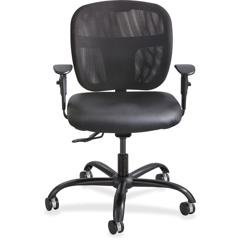 Safco Vue Intensive Use Mesh Task Chair - Polyester Seat - Nylon Back - 5-star Base - Black - 1 Each. Picture 2