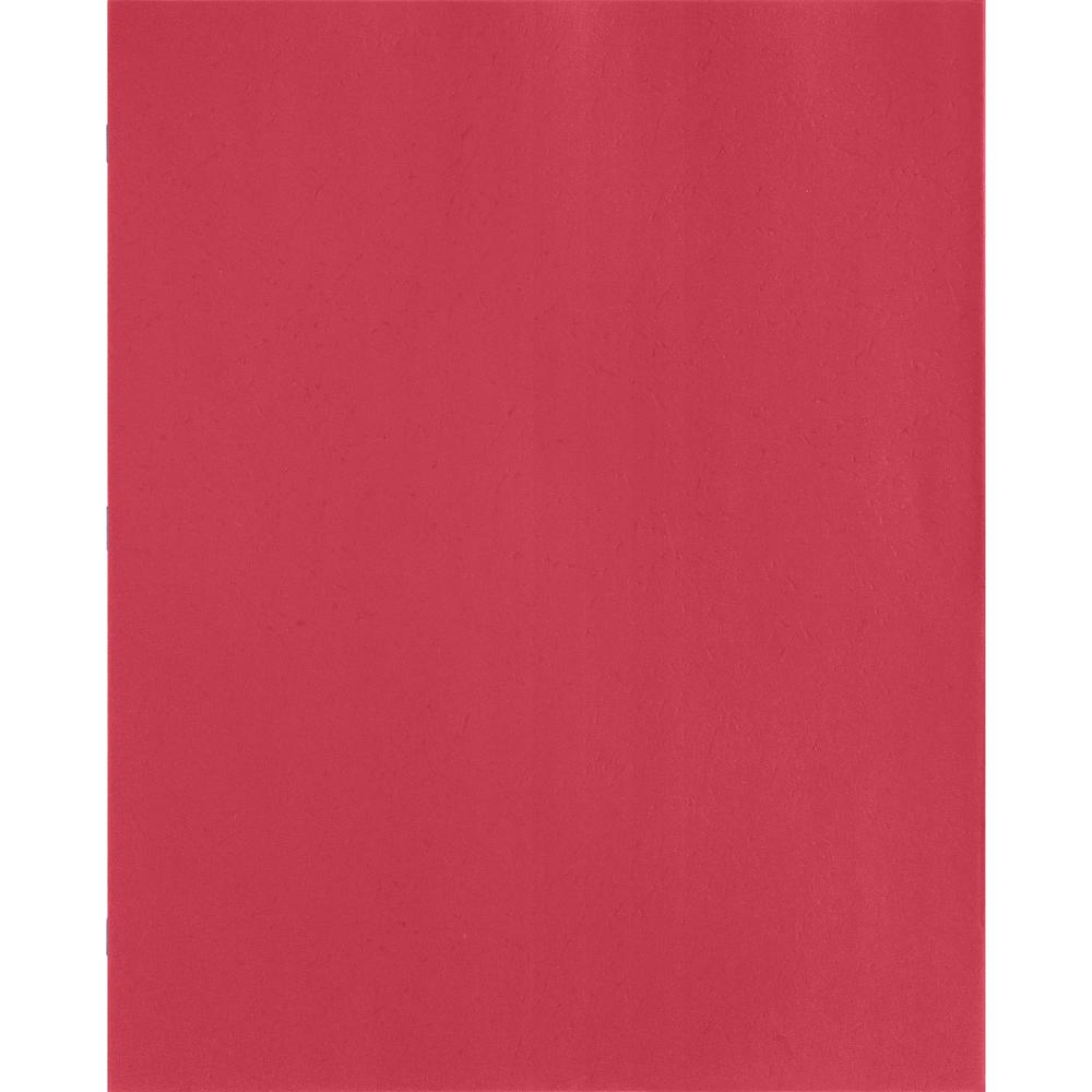 Business Source Letter Recycled Pocket Folder - 8 1/2" x 11" - 100 Sheets Capacity - 3 x Prong Fastener - 1/2" Fastener Capacity - 2 Inside Front & Back Pocket - Leatherette - Red - 35% Recycled - 25 . Picture 6