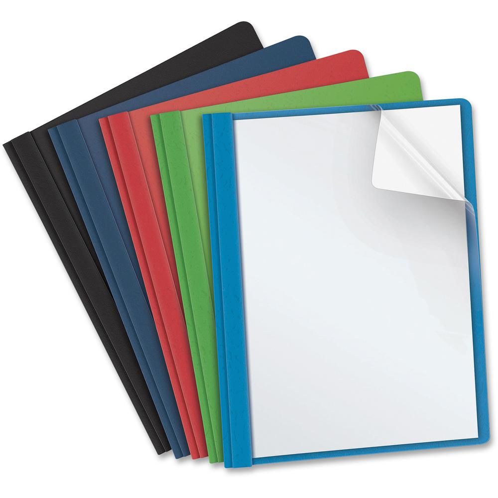 Business Source Letter Report Cover - 8 1/2" x 11" - 100 Sheets Capacity - 3 x Prong Fastener - Assorted - Textured, Non-stick - 25 / Box. Picture 5