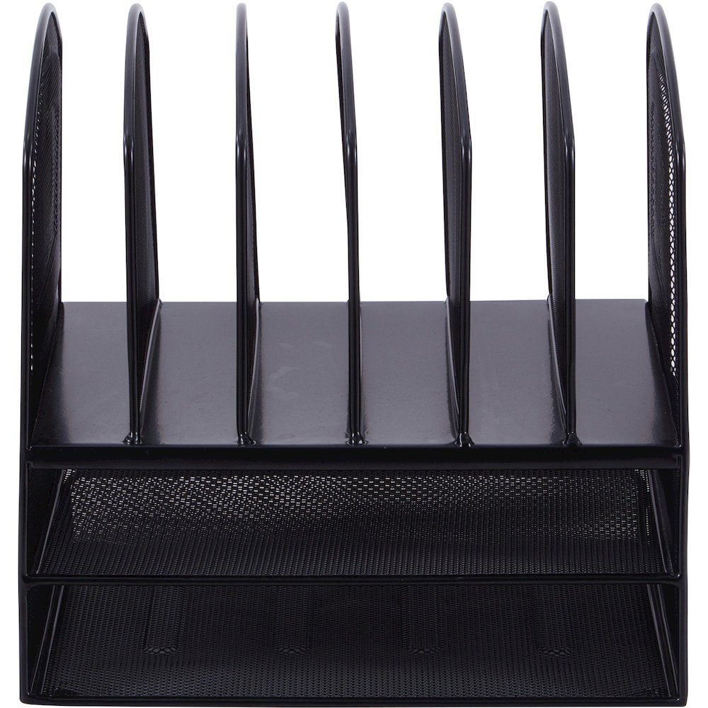 Lorell Mesh Desk Organizer - 8 Compartment(s) - Sturdy - Powder Coated - Black - Steel - 1 Each. Picture 3