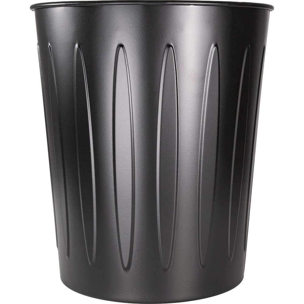 Genuine Joe 6-gallon Fire-safe Trash Can - 6 gal Capacity - Fire-Safe, Sturdy - 14" Height x 13" Diameter - Metal, Steel - Black - 1 Each. Picture 3