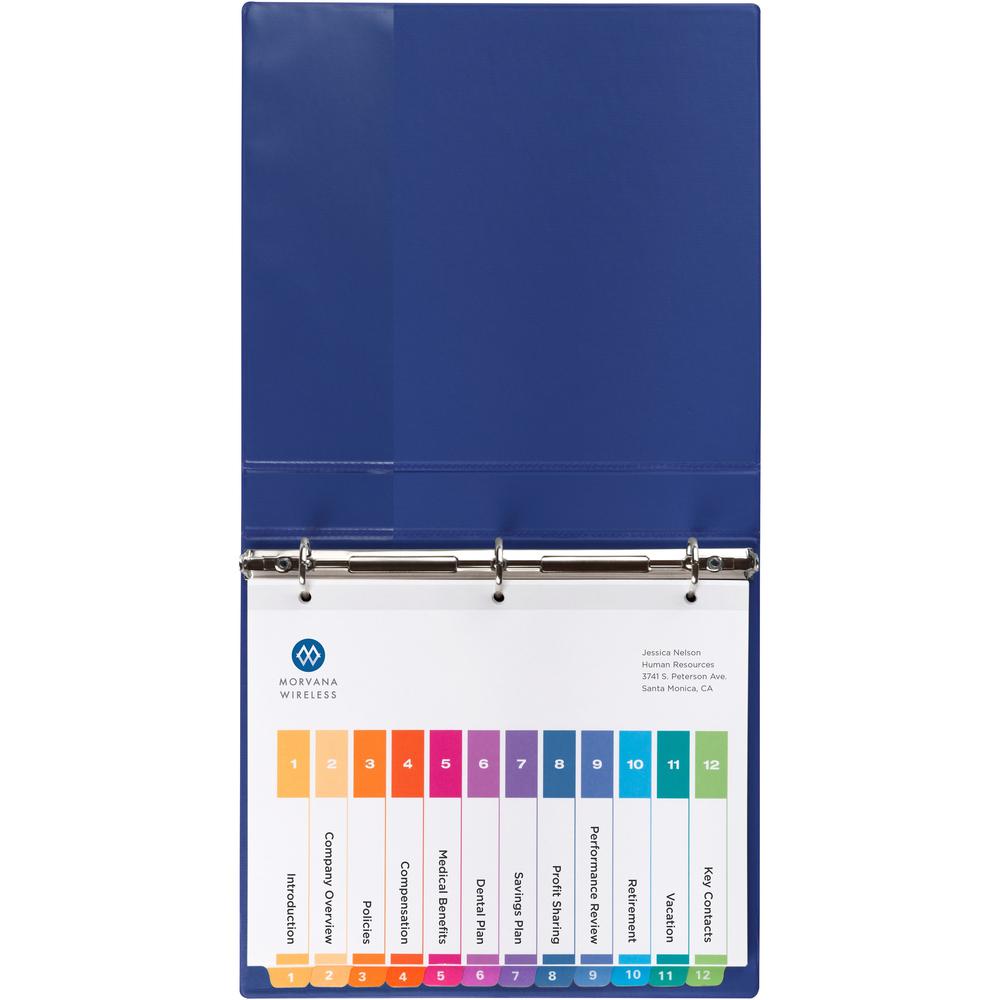 Avery&reg; Ready Index Custom TOC Binder Dividers - 36 x Divider(s) - 1-12 - 12 Tab(s)/Set - 8.5" Divider Width x 11" Divider Length - 3 Hole Punched - White Paper Divider - Multicolor Paper Tab(s) - . Picture 2