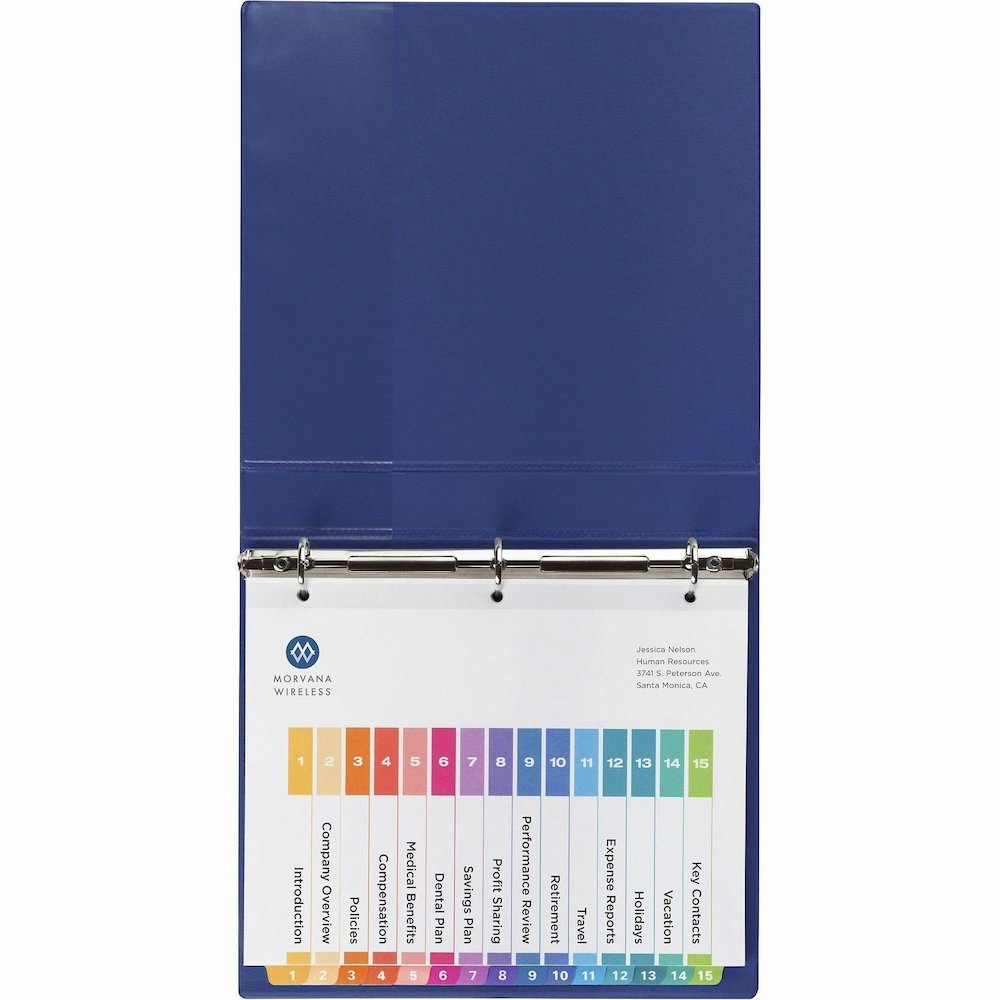 Avery Dividers, 15 Tabs, Ready Index, (3 Sets of 11074) - 45 x Divider(s) - 45 Tab(s) - Digit - 1-15 - 15 Tab(s)/Set - 8.5" Divider Width x 11" Divider Length - 3 Hole Punched - White Paper Divider - . Picture 3
