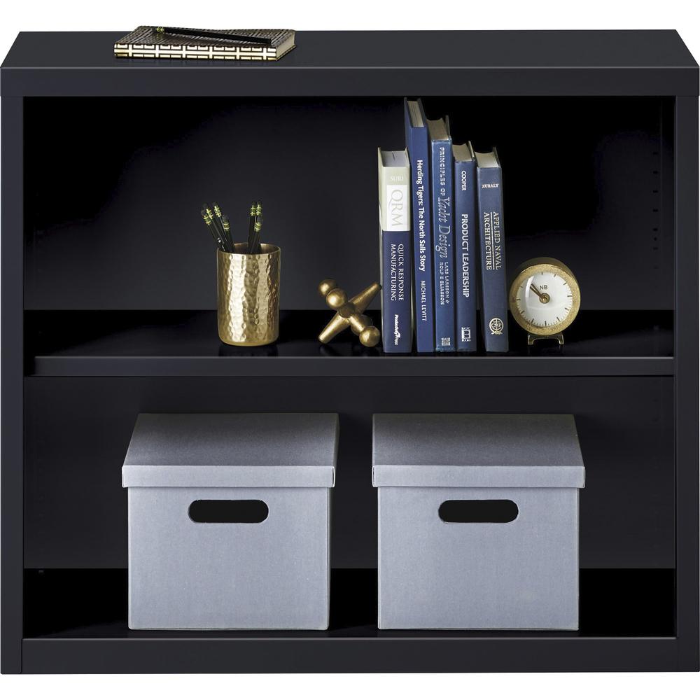 Lorell Fortress Series Bookcase - 34.5" x 13" x 30" - 2 x Shelf(ves) - Black - Powder Coated - Steel - Recycled. Picture 8
