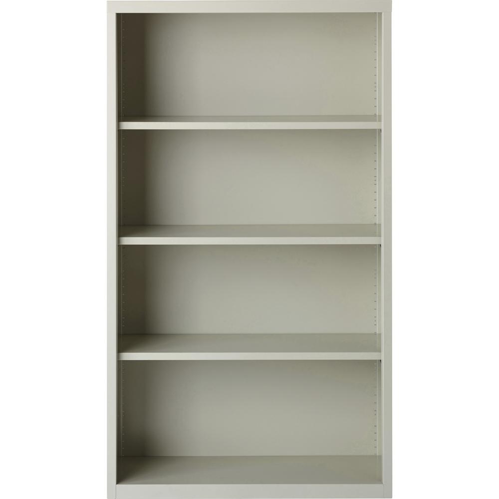 Lorell Fortress Series Bookcase - 34.5" Width x 13" Depth x 60" Height - 4 x Shelf(ves) - Light Gray - Powder Coated - Steel - Yes. Picture 2